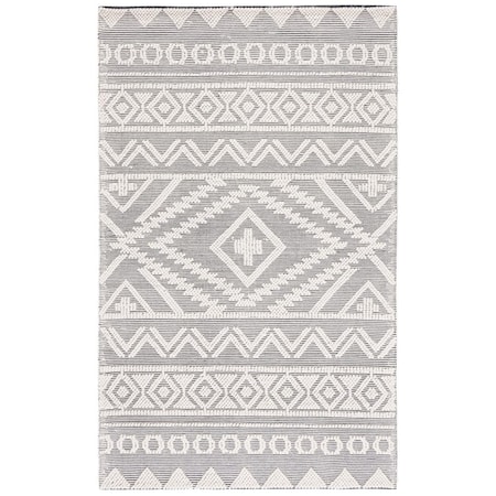Safavieh 5 x 8 ft. Natura Global Rectangle Flat Weave Rug Black & Ivory NAT275Z-5
